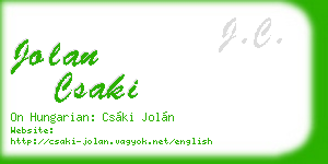 jolan csaki business card